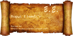 Bugyi Elemér névjegykártya